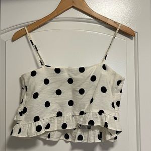 Topshop polka dot cropped top
